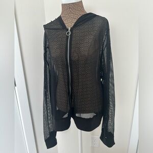 Mesh Zip Up Jacket with Hood